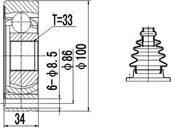 Dynamatrix DCV603011 - Joint Kit, drive shaft autospares.lv