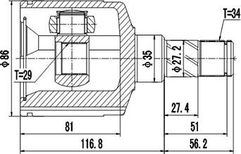 Dynamatrix DCV612003 - Joint Kit, drive shaft autospares.lv