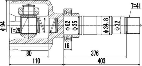 Dynamatrix DCV617020 - Joint Kit, drive shaft autospares.lv