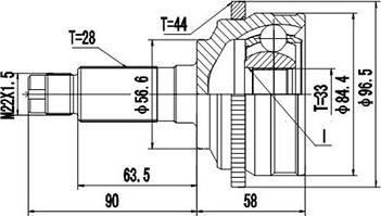 Dynamatrix DCV899273 - Joint Kit, drive shaft autospares.lv