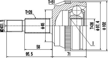 Dynamatrix DCV844026 - Joint Kit, drive shaft autospares.lv