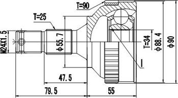 Dynamatrix DCV845004 - Joint Kit, drive shaft autospares.lv