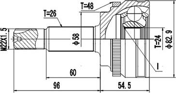 Dynamatrix DCV859153 - Joint Kit, drive shaft autospares.lv