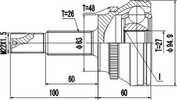 Dynamatrix DCV859167 - Joint Kit, drive shaft autospares.lv