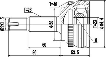 Dynamatrix DCV859136 - Joint Kit, drive shaft autospares.lv