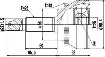 Dynamatrix DCV859226 - Joint Kit, drive shaft autospares.lv