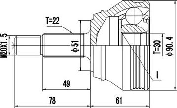 Dynamatrix DCV853007 - Joint Kit, drive shaft autospares.lv