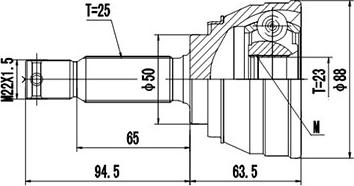 Dynamatrix DCV809002 - Joint Kit, drive shaft autospares.lv