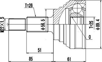 Dynamatrix DCV803004 - Joint Kit, drive shaft autospares.lv