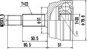 Dynamatrix DCV803007 - Joint Kit, drive shaft autospares.lv