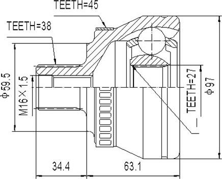 Dynamatrix DCV803019 - Joint Kit, drive shaft autospares.lv