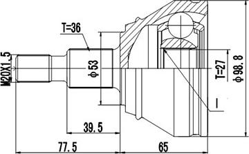 Dynamatrix DCV803035 - Joint Kit, drive shaft autospares.lv