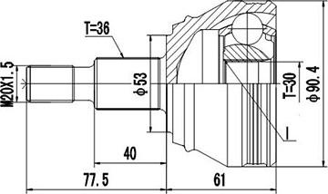 Dynamatrix DCV803036 - Joint Kit, drive shaft autospares.lv