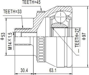 Dynamatrix DCV803021 - Joint Kit, drive shaft autospares.lv