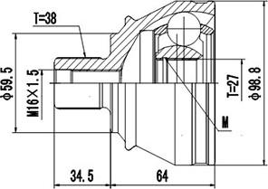 Dynamatrix DCV803077 - Joint Kit, drive shaft autospares.lv