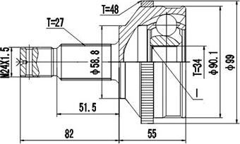 Dynamatrix DCV810059 - Joint Kit, drive shaft autospares.lv