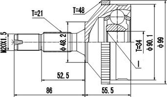 Dynamatrix DCV810056 - Joint Kit, drive shaft autospares.lv