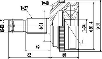 Dynamatrix DCV810018 - Joint Kit, drive shaft autospares.lv