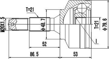 Dynamatrix DCV810026 - Joint Kit, drive shaft autospares.lv