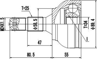 Dynamatrix DCV810028 - Joint Kit, drive shaft autospares.lv