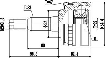 Dynamatrix DCV812027 - Joint Kit, drive shaft autospares.lv