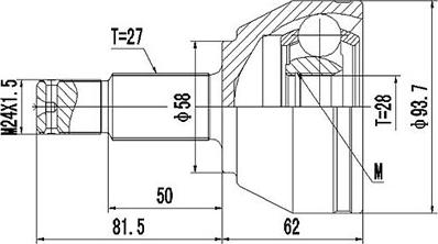 Dynamatrix DCV817044 - Joint Kit, drive shaft autospares.lv