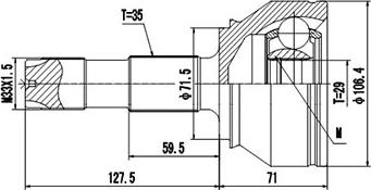 Dynamatrix DCV817045 - Joint Kit, drive shaft autospares.lv