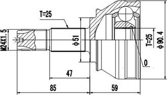 Dynamatrix DCV817042 - Joint Kit, drive shaft autospares.lv