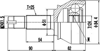 Dynamatrix DCV817031 - Joint Kit, drive shaft autospares.lv