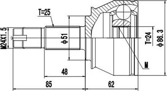 Dynamatrix DCV817028 - Joint Kit, drive shaft autospares.lv