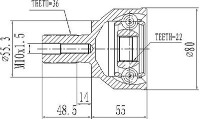 Dynamatrix DCV834015 - Joint Kit, drive shaft autospares.lv