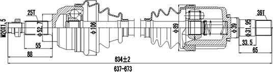 Dynamatrix DDS299201 - Drive Shaft autospares.lv