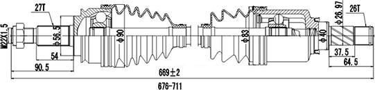 Dynamatrix DDS299228 - Drive Shaft autospares.lv