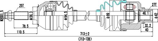 Dynamatrix DDS244006 - Drive Shaft autospares.lv