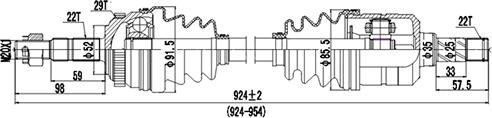 Dynamatrix DDS244026 - Drive Shaft autospares.lv