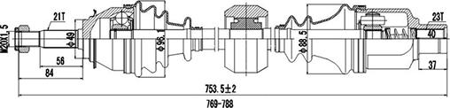 Dynamatrix DDS245085 - Drive Shaft autospares.lv