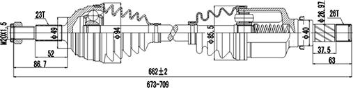 Dynamatrix DDS250405 - Drive Shaft autospares.lv