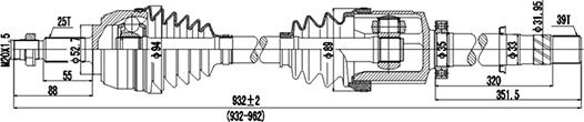 Dynamatrix DDS250400 - Drive Shaft autospares.lv