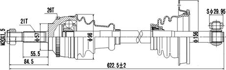 Dynamatrix DDS250004 - Drive Shaft autospares.lv