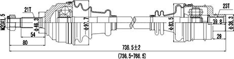 Dynamatrix DDS250002 - Drive Shaft autospares.lv