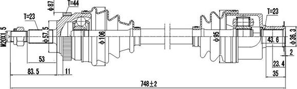 Dynamatrix DDS250199 - Drive Shaft autospares.lv