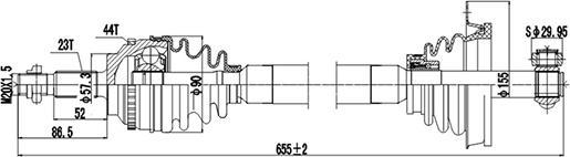 Dynamatrix DDS250160 - Drive Shaft autospares.lv