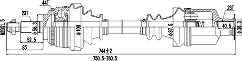 Dynamatrix DDS250325 - Drive Shaft autospares.lv