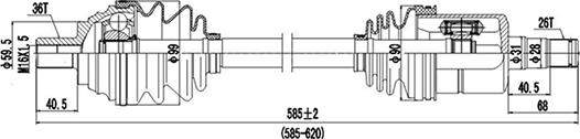 Dynamatrix DDS261093 - Drive Shaft autospares.lv