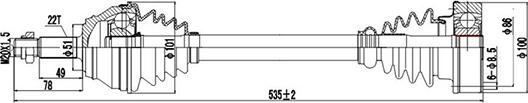 Dynamatrix DDS261001 - Drive Shaft autospares.lv
