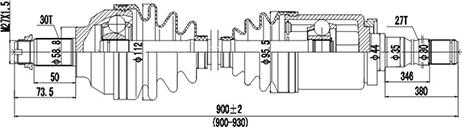 Dynamatrix DDS205048 - Drive Shaft autospares.lv