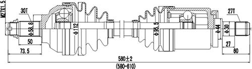 Dynamatrix DDS205047 - Drive Shaft autospares.lv