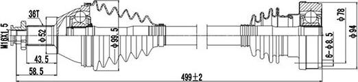 Dynamatrix DDS203063 - Drive Shaft autospares.lv