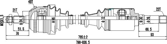 Dynamatrix DDS210042 - Drive Shaft autospares.lv