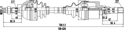 Dynamatrix DDS210008 - Drive Shaft autospares.lv